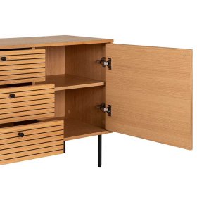 Sideboard Myronna mit Fußgestell aus Metall und drei Schubladen – Ansicht 6