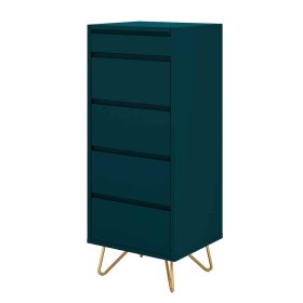 Schminkkommode Andro in Petrol und Goldfarben 110 cm hoch – Ansicht 1