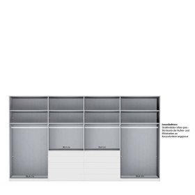 Schlafzimmerkleiderschrank Boplaroma mit zehn Schubladen Front glasbeschichtet – Ansicht 8