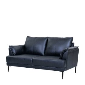 Ledersofa Yanatada im Retrostil aus gedecktem Glattleder – Ansicht 1