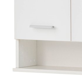 Badezimmer Hängeschrank Nano mit einem offenen Fach und Drehtüren – Ansicht 3