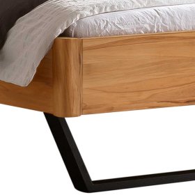 Doppelbett mit Bügelgestell Gelvins aus Wildbuche Massivholz und Stahl – Ansicht 5