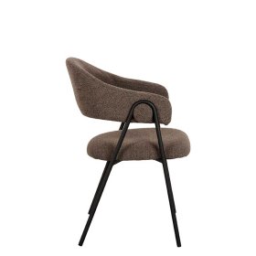 Esszimmerarmlehnstuhl Brianco aus Boucle Stoff in Hellbraun (2er Set) – Ansicht 3