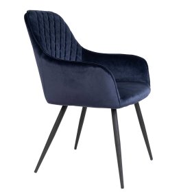 Polsterstühle Langos in Dunkelblau Samt modern (2er Set) – Ansicht 3