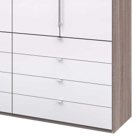 XXL Schlafzimmerkleiderschrank Yunidra mit Falttüren und vielen Schubladen – Ansicht 4