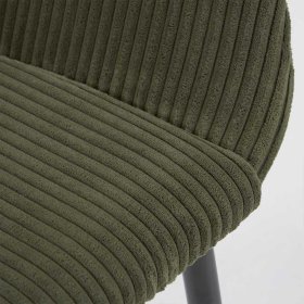 Esszimmerarmlehnstühle Cudalo in Dunkelgrün mit Cord Bezug (4er Set) – Ansicht 7