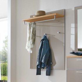 Hängegarderobe Pattinos in Taupe Glas Eiche Bianco furniert – Ansicht 3