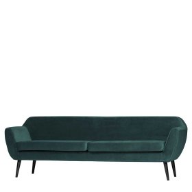 Wohnzimmer Sofa Change in Petrol und Schwarz mit Samtbezug – Ansicht 1