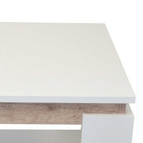 Sofatisch Giuseppa in Wildeichefarben und Weiß mit zusätzlicher Ablage – Ansicht 6