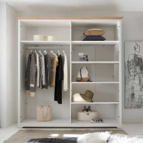 Schlafzimmer Dymco im Landhausstil in Holzoptik Pinie weiß (fünfteilig) – Ansicht 11