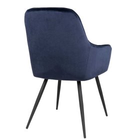 Polsterstühle Langos in Dunkelblau Samt modern (2er Set) – Ansicht 4