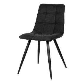Stoffbezug Stuhl Set Saltagro in Anthrazit mit Gestell aus Metall (2er Set) – Ansicht 1