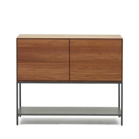 Highboard Pleanos in Nussbaumfarben furniert 80 cm hoch – Ansicht 2