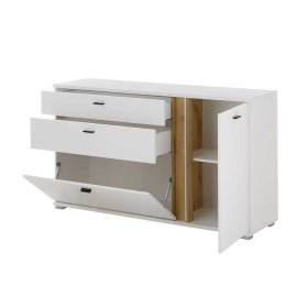 Große Kommode Luzillo in modernem Design - Weiß und Wildeichefarben – Ansicht 4