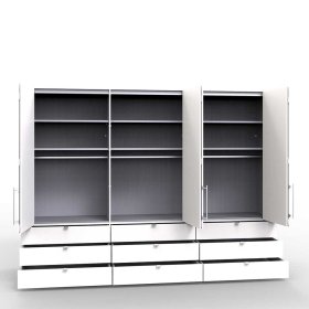 Großer Ankleidefalttürenschrank Grinzia in Weiß mit modern – Ansicht 6