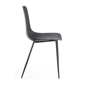 Küchenstühle Varescan in Schwarz Kunststoff mit Metallgestell (4er Set) – Ansicht 2