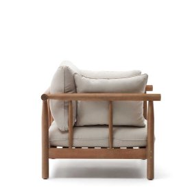 Garten Sessel Carmel aus Eukalyptusholz und Webstoff – Ansicht 3