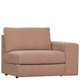 Rosa Einsitzer Modul Couch Oktamian aus Webstoff mit Armlehne rechts – Ansicht 3