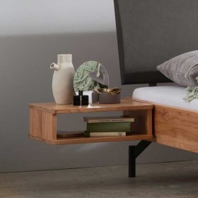 Holzbett mit Polsterkopfteil Baro aus Wildbuche und Stahl 217 cm tief – Ansicht 5