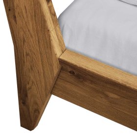 Wildeiche Doppelbett Carilla im Retro Design mit Nachtkommoden (dreiteilig) – Ansicht 4