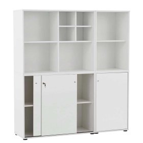 Weiße Schrankwand Büro Damyant 168 cm hoch - Made in Germany – Ansicht 3
