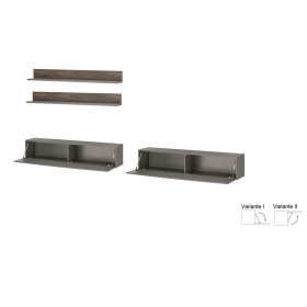 Fernseher Schrankwand Hanniba in modernem Design melaminbeschichtet (vierteilig) – Ansicht 1