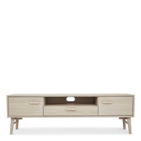TV Board Vilrada im Skandi Design mit einem offenen Gerätefach – Ansicht 3