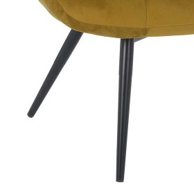 Retro Sessel Octna in Ocker Samt mit 50 cm Sitzhöhe – Ansicht 8