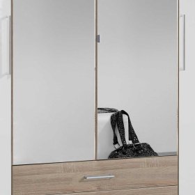 Kleiderschrank Fashiona mit Spiegeltüren und zwei Schubladen – Ansicht 4