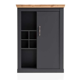 Landhausstil Highboard Saridio in Anthrazit und Wildeichefarben – Ansicht 3