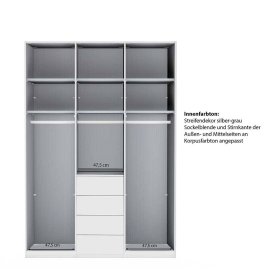 Design Schlafzimmerschrank Latina Front glasbeschichtet mit vier Schubladen – Ansicht 8
