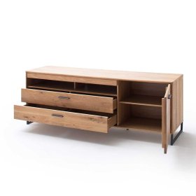 Wohnzimmerwand Vruamosa in Eiche Bianco und Anthrazit modern (vierteilig) – Ansicht 10