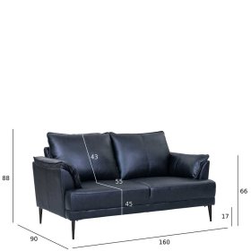 Ledersofa Yanatada im Retrostil aus gedecktem Glattleder – Ansicht 10