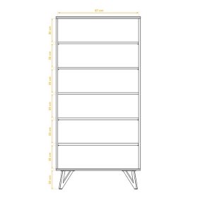 Standregal Cariasca aus Wildeiche Massivholz und Stahl 185 cm hoch – Ansicht 4