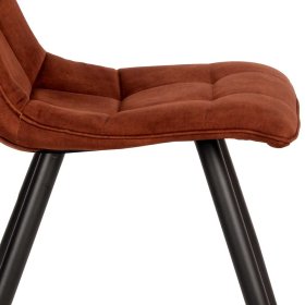 Polsterstuhl Set Salinta mit Velours Bezug in Rost 50 cm Sitzhöhe (2er Set) – Ansicht 6