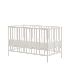 Weißes Baby Bett Aklemos aus Buche Massivholz lackiert – Ansicht 1