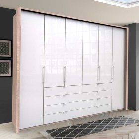 Panorama Schlafzimmerkleiderschrank Andryas 4 türig mit Schubladen – Ansicht 2