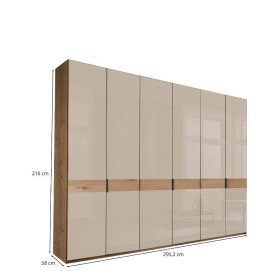 Drehtürenschrank Vericia in Champagner & Eiche Bianco 295 cm breit – Ansicht 15