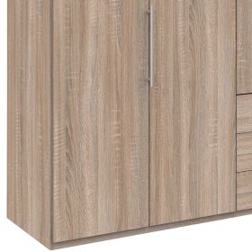 Kleiderschrank Jugendzimmer Gehvonda mit Falttüren in Eiche Sägerau – Ansicht 4