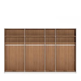 XL Drehtürenkleiderschrank Vericia in Eiche Bianco & Champagner 344 cm breit – Ansicht 3