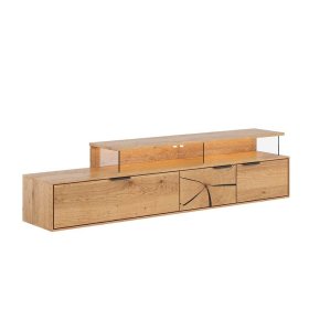 TV Board Tenna mit LED Beleuchtung und Hirnholz Applikation – Ansicht 1