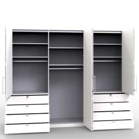 Schlafzimmer Möbel Cnutria modernes Design in Beige und Eiche Bianco (vierteilig) – Ansicht 10