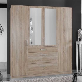 Kleiderschrank mit Spiegeln Estella in Eiche Sägerau 179 cm breit – Ansicht 2