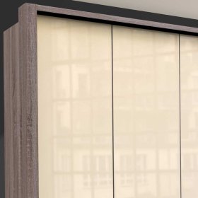 Großer Schlafzimmerkleiderschrank Pravoria 3 türig glasbeschichtet – Ansicht 5