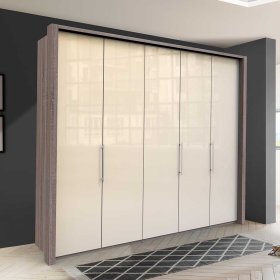 Großer Schlafzimmerkleiderschrank Pravoria 3 türig glasbeschichtet – Ansicht 2