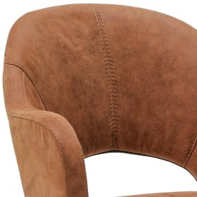 Armlehnstuhl Sanlina in Cognac Braun aus Microfaser – Ansicht 3