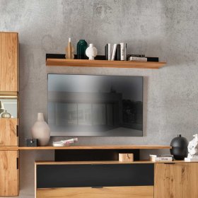 Wohnzimmer Regal Housten in Wildeichefarben und Anthrazit – Ansicht 3