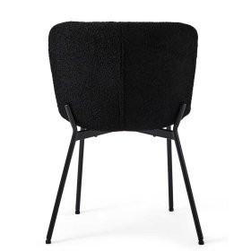 Esstisch Stühle Lugania aus Boucle in Schwarz (2er Set) – Ansicht 6