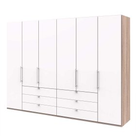 XL Kleiderschrank Lolyana in Weiß und Eiche Sägerau – Ansicht 1