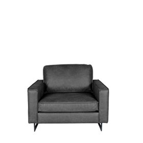 Recyclingleder Sessel Wave in Anthrazit Vintage mit Bügelgestell – Ansicht 2